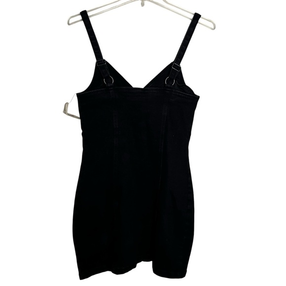 GARAGE Mini Dress Black Denim Zip Front Cotton Size Small NWT - Picture 2 of 10